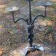 Large brutalist candlestick in handcrafted wrought iron