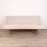 Canapé vintage des années 60 en bois de teck et tissu design danois
