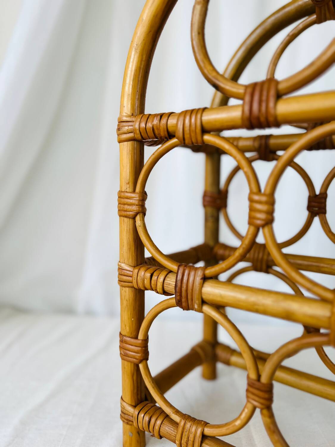 Vintage rattan bottle holder