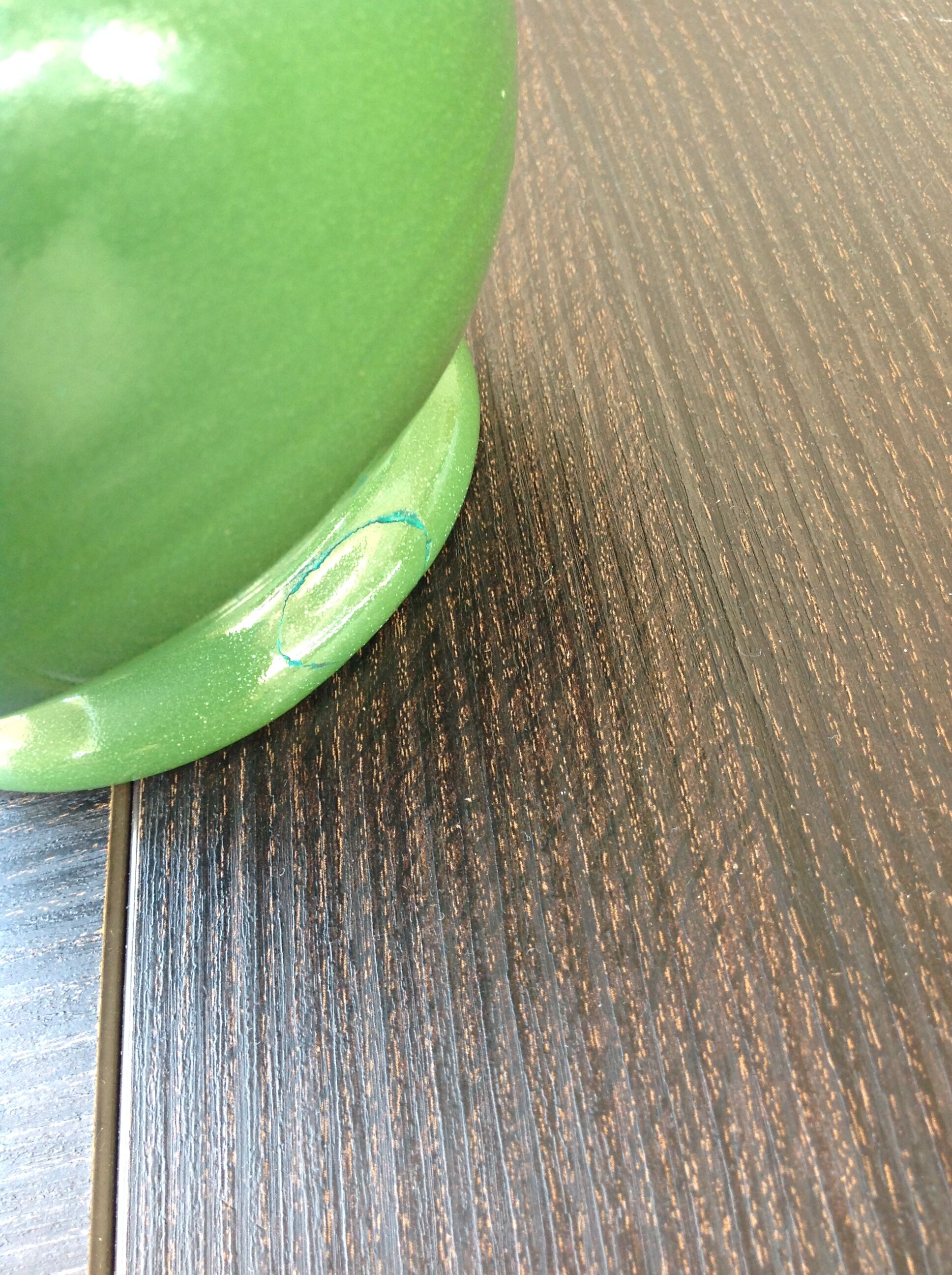 Pitcher ball in glazed green ceramic vintage 60s-70s