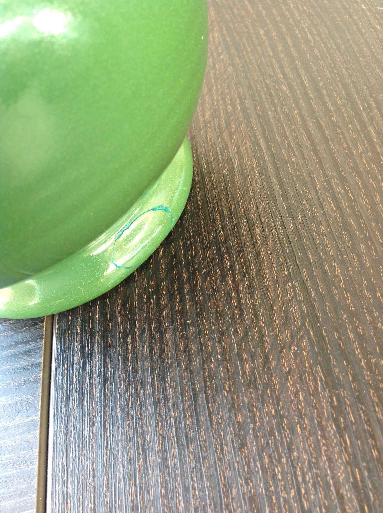 Pitcher ball in glazed green ceramic vintage 60s-70s