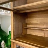 Dark wood display case 4 compartments and 1 drawer