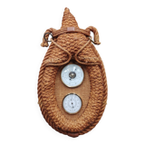 Vintage Rope Wall Mounted Barometer Thermometer circa 1950