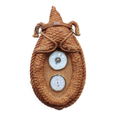 Vintage Rope Wall Mounted Barometer Thermometer circa 1950