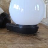 Pair of RZB Leuchten opaline globe wall lights