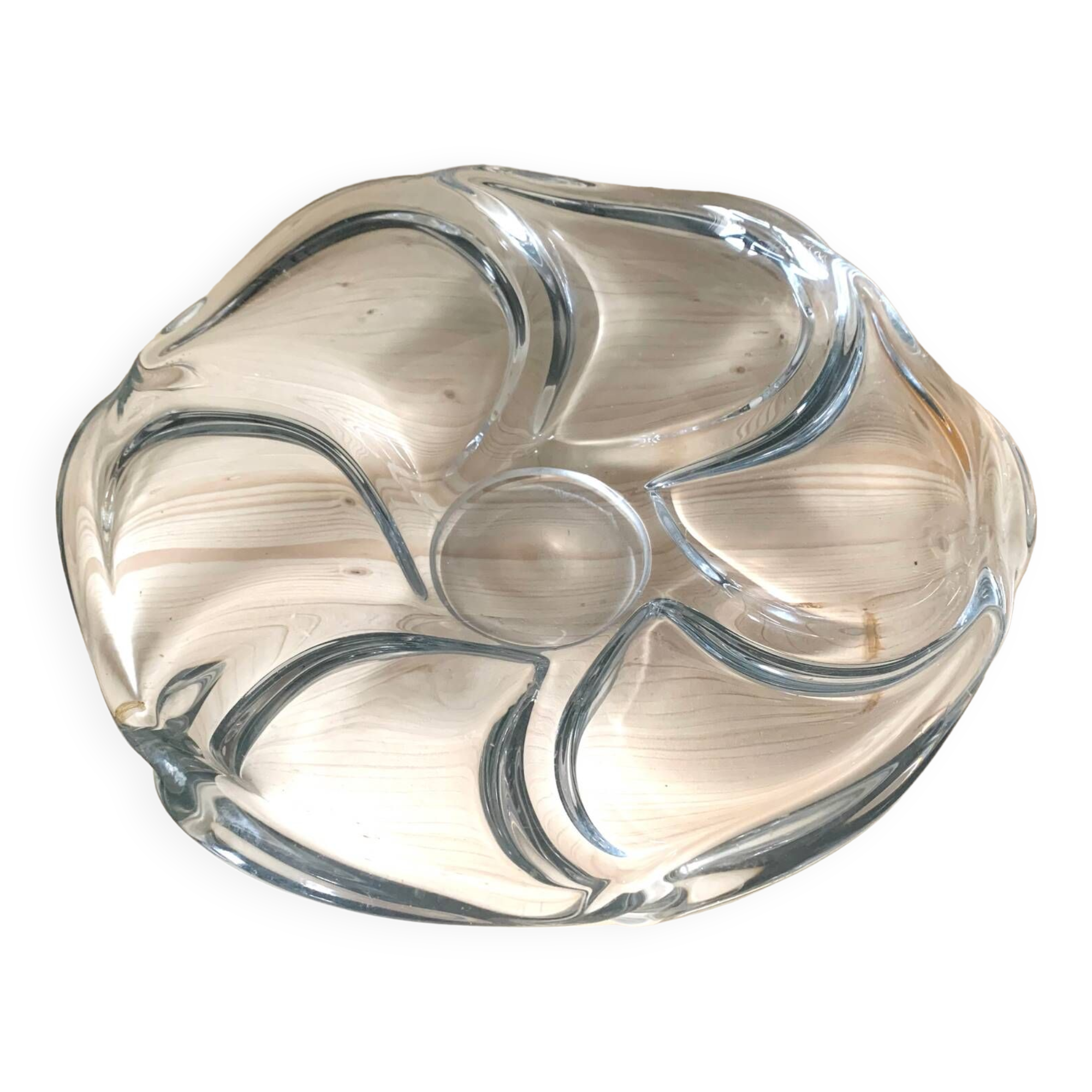 Large Vannes crystal dish