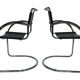 Set of 4 bauhaus cantilever chairs black leather and chrome design
