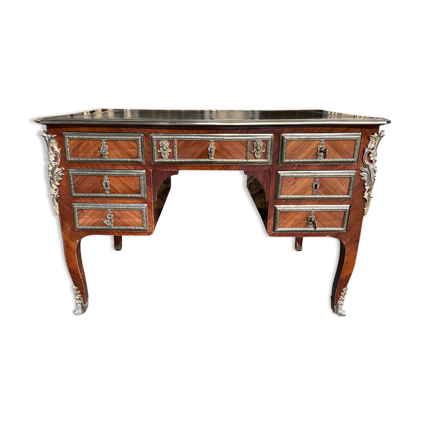 Bureau Louis XV Transition en marqueterie