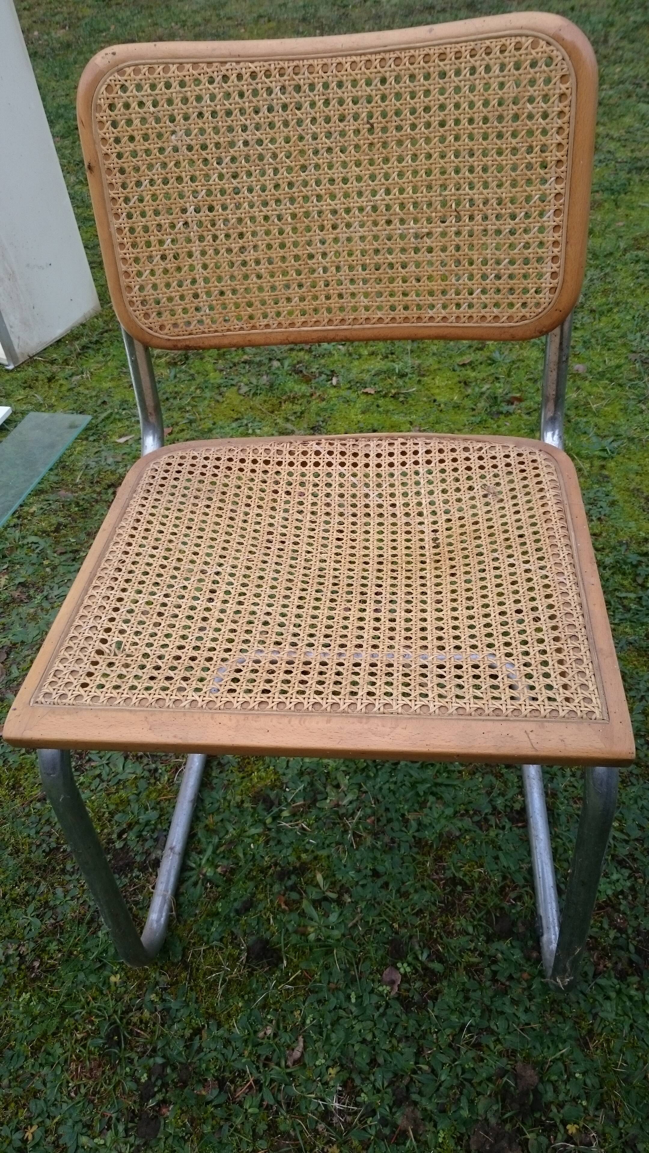 Chaises cesca B32 par Marcel Breuer 1980
