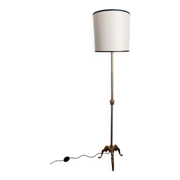 Tripod floor lamp brass circa 1950