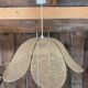 Suspension fleur rotin vintage
