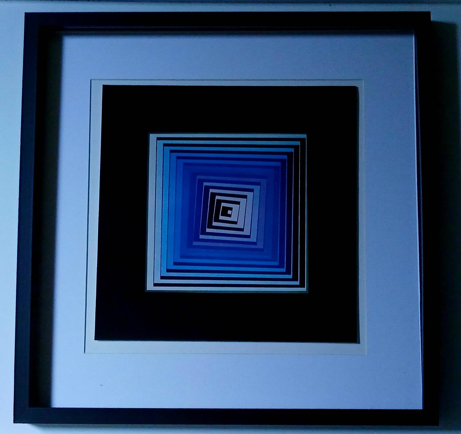 Tableau Vintage Art Optique - Victor Vasarely - Frame 40x40cm