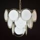 Disc white Murano glass chandelier by Vistosi