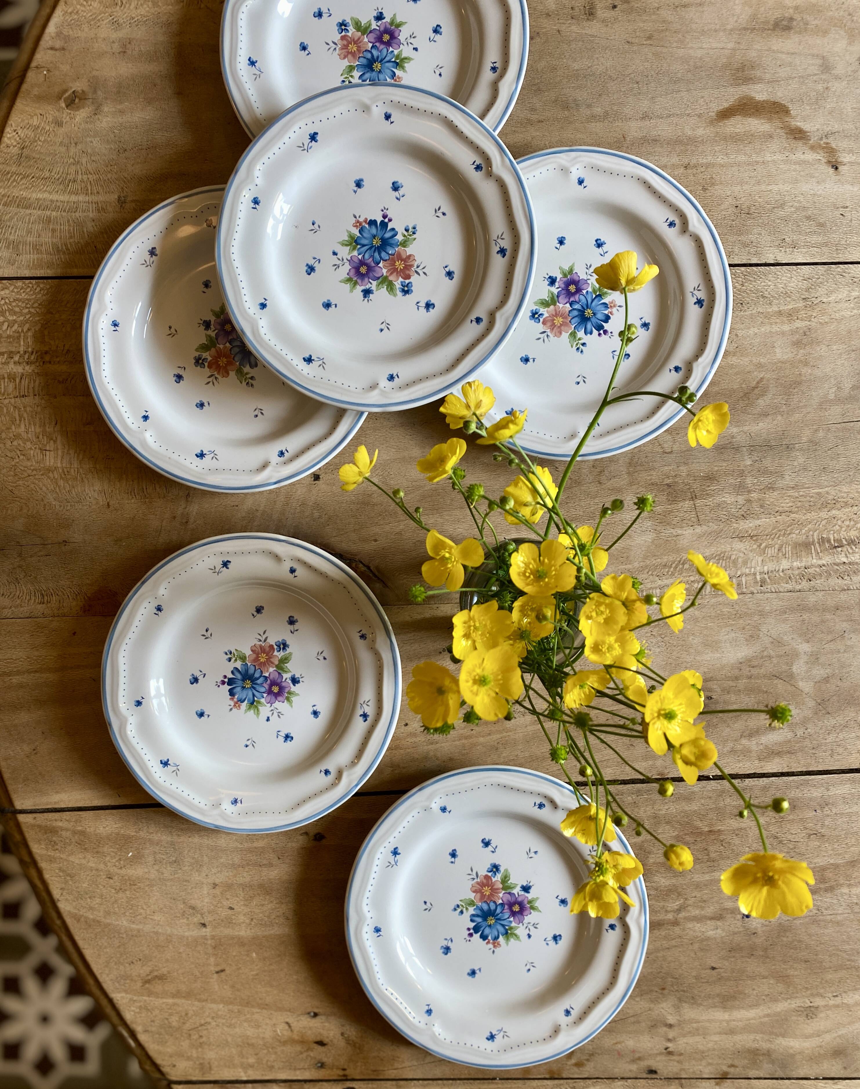Set of 6 vintage dessert plates