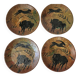 Set of 4 prehistoric rock plates Vallauris Vintage Diameter 20.
