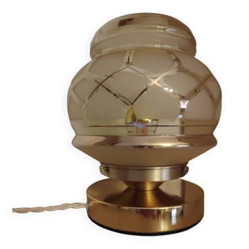 Gold table lamp in Art Deco glasswork