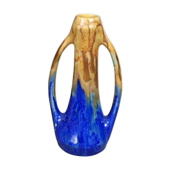 Vase in flamed & iridescent sandstone by G. Méténier