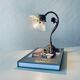 Vintage brass and glass flower lamp