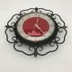Pendulum clock old featured in metal and vintage copper spikes