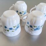 4 Veronica model espresso cups with small iconic forget-me-not flowers from the 80s