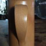 Vintage beige pitcher in wide stoneware
