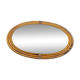 Large oval wall mirror in bamboo – bohemian chic style – 1960s–1970s
