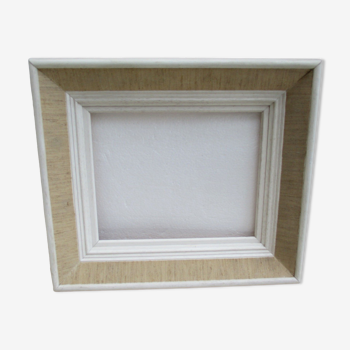 Vintage wood and linen frame for subject of 207 x 256