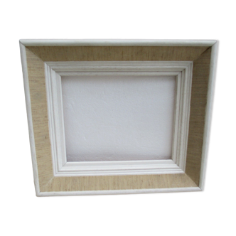 Vintage wood and linen frame for subject of 207 x 256