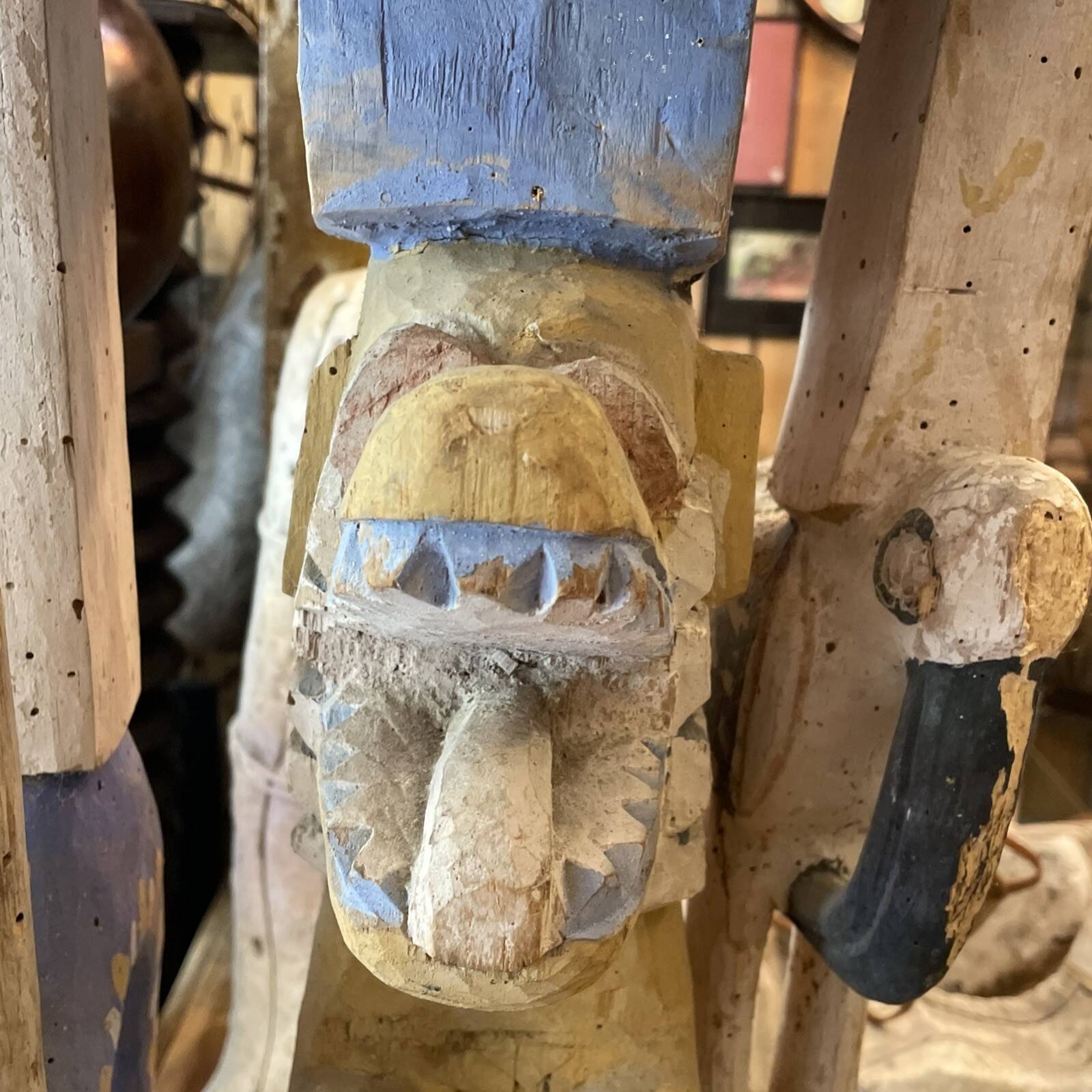 Carved totem pole 1940