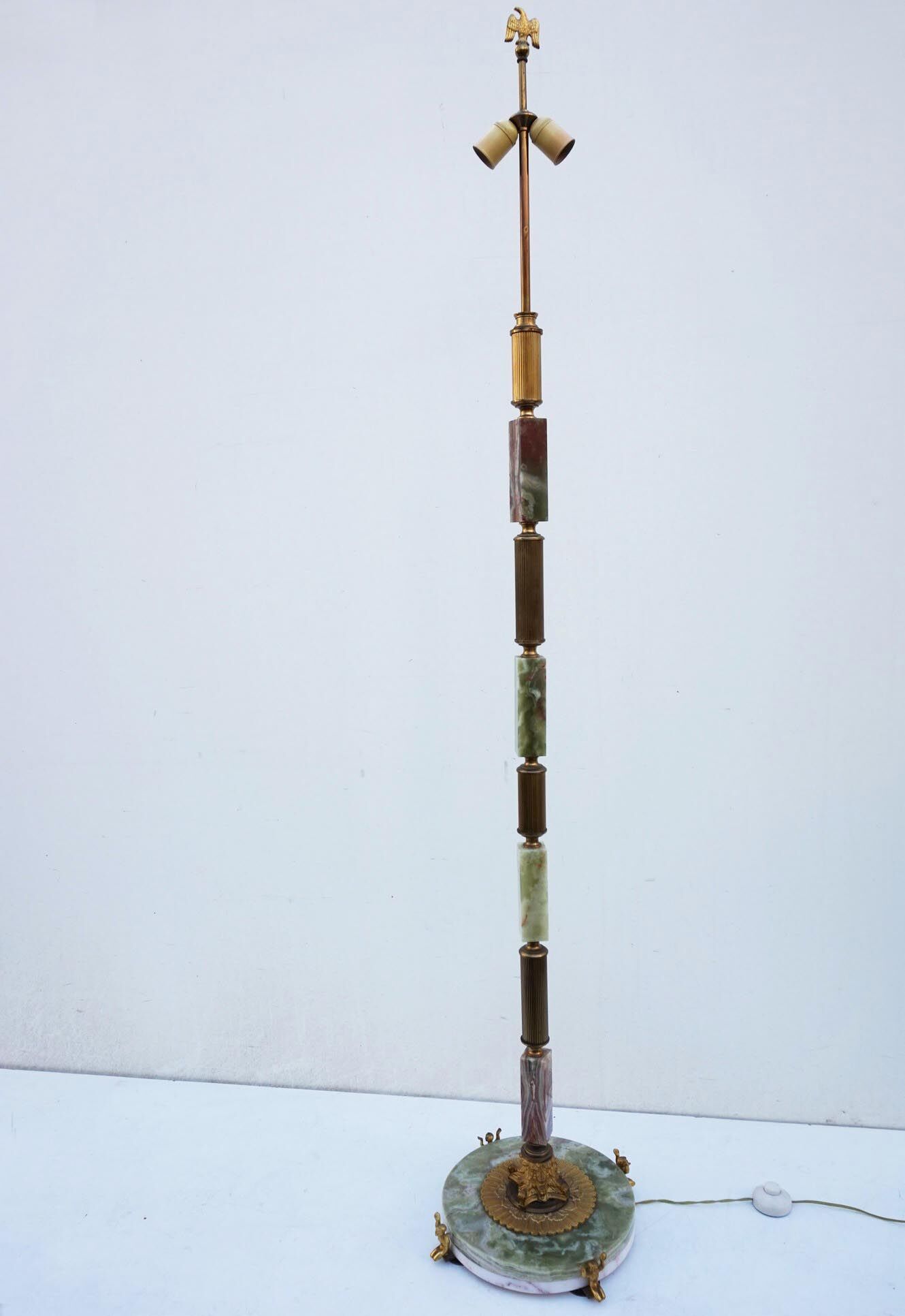 Lampadaire onyx & marble, années 1960