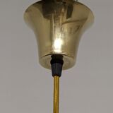 Vintage pendant lamp in molded glass and brass