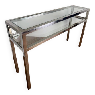 Chrome and glass console from the 70s/80s.