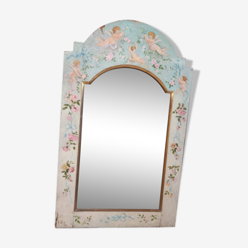 19th century mirror painted decor 152x 93