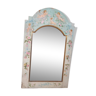 19th century mirror painted decor 152x 93