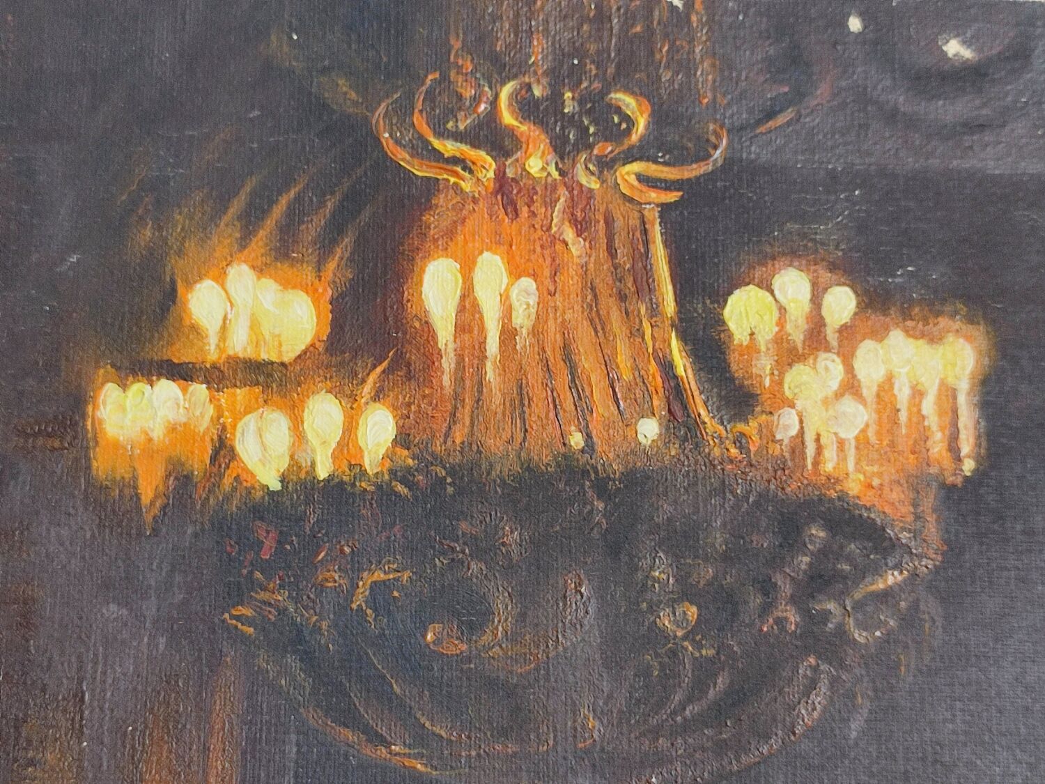 Painting on canvas former ballet dancers signed