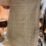 Jute rug 160x230 cm white outline