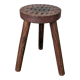 Tabouret tripode brutaliste rond