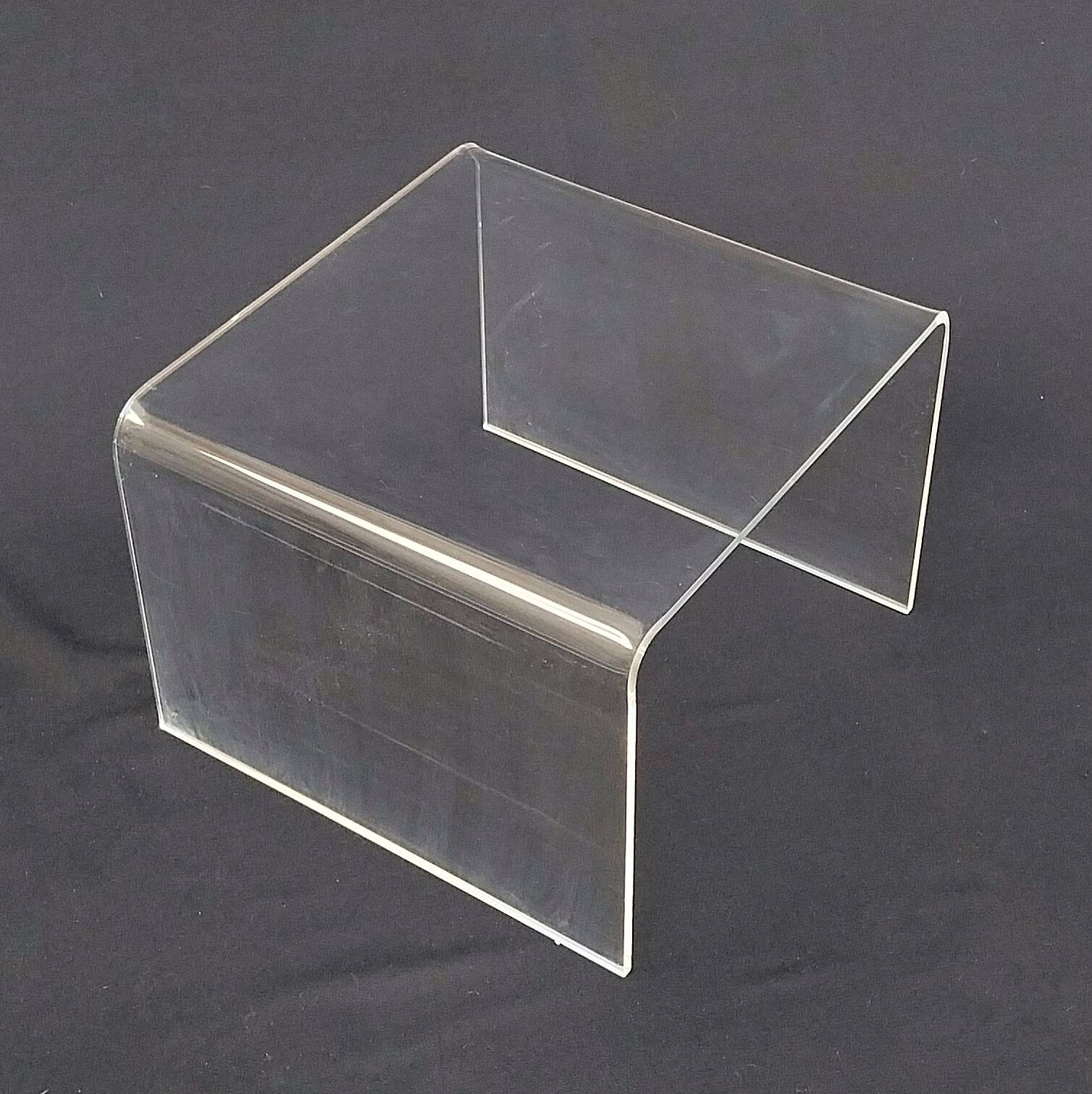 3 Nesting tables signed David Lange transparent plexiglass coffee tables design 70