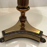 Fluted bronze foot lamp with lion's feet 50s