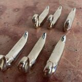 Set of 6 silver-plated swan knife rests