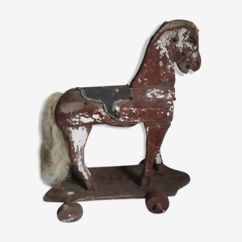 Horse wooden wheeled XIX th