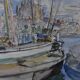 French School of the 20th Century, Sailboats in the Port of La Palma, Watercolour