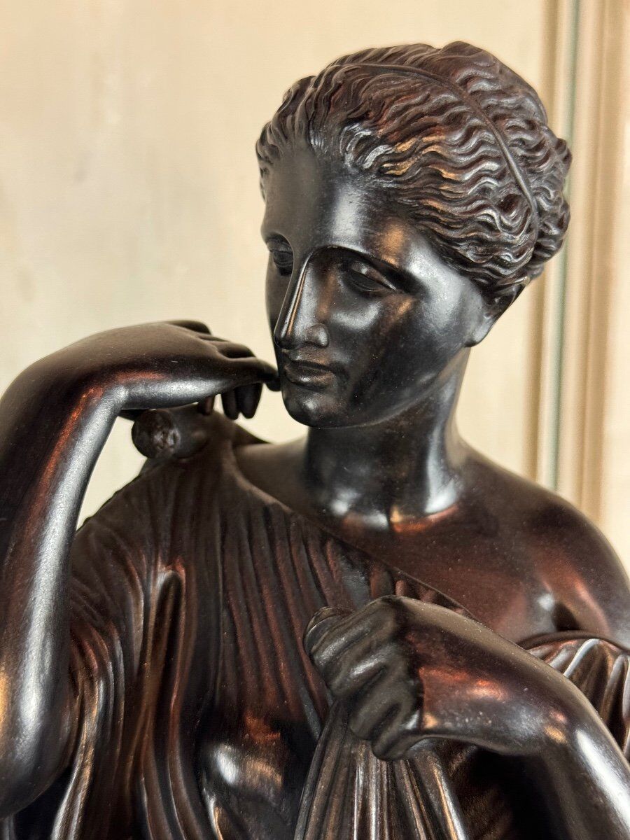 Diane de Gabies, bronze after the antique, black patina 19th century