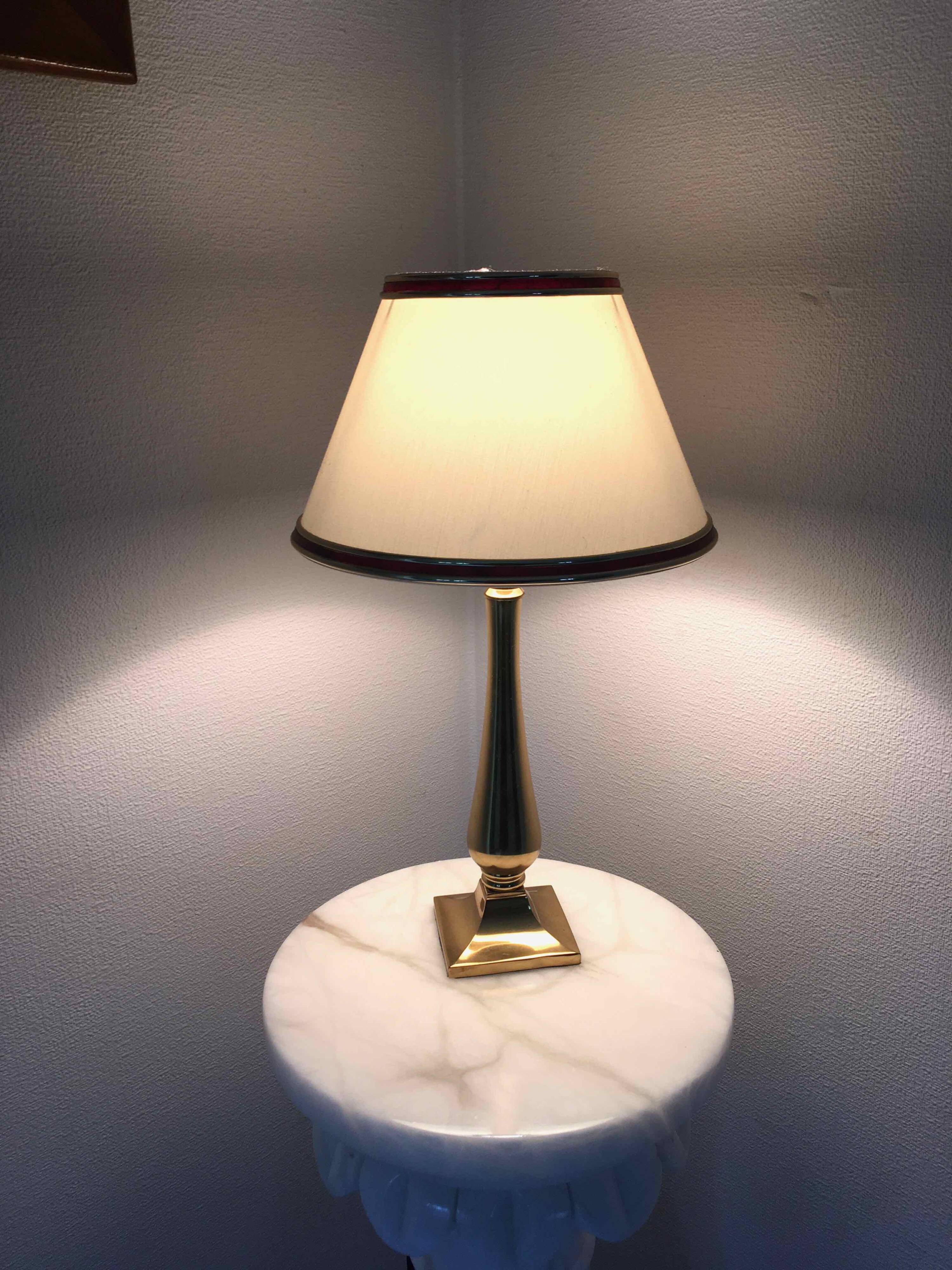Brass base bedside lamp