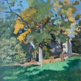 Table HST "The wooded garden" monogrammed JCE school Nabis