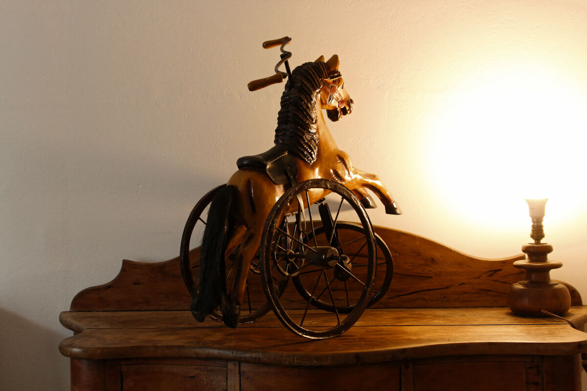 Old miniature horse tricycle