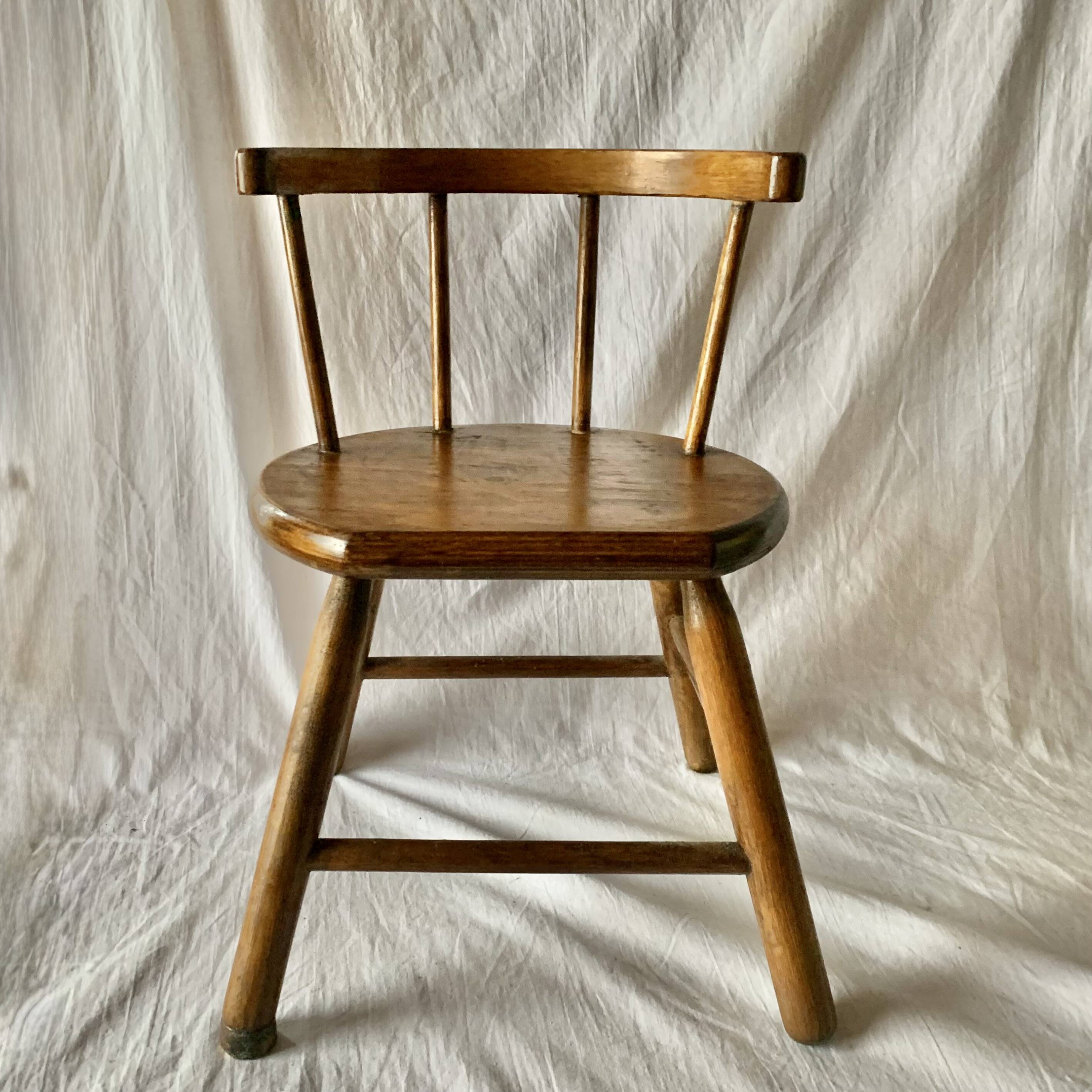 Old solid wood children's chair