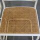 Lot de 4 chaises de salle à manger blanches au design vintage dans le style de Marcel Breuer avec assise en osier