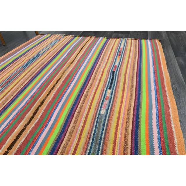 Vintage Turkish Oushak Handmade Wool & Cotton Orange Rug 150x246