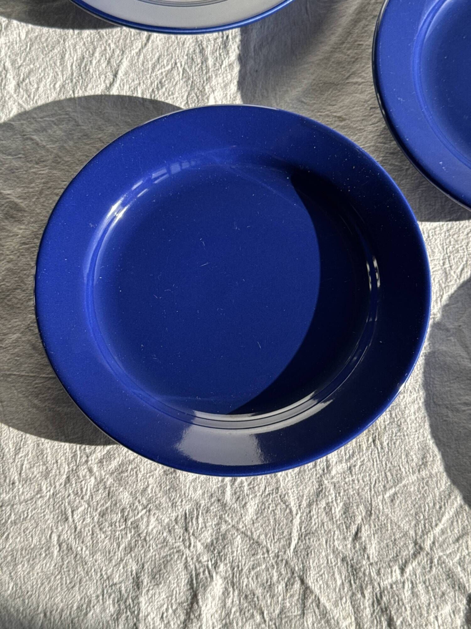 Set of 12 vintage blue ceramic plates D23
